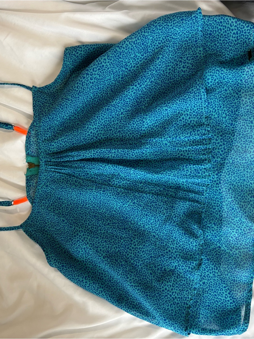 Garage Teal Blue Animal Print Tank Top
